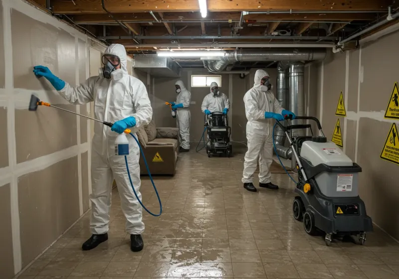 Basement Moisture Removal and Structural Drying process in San Benito County, CA